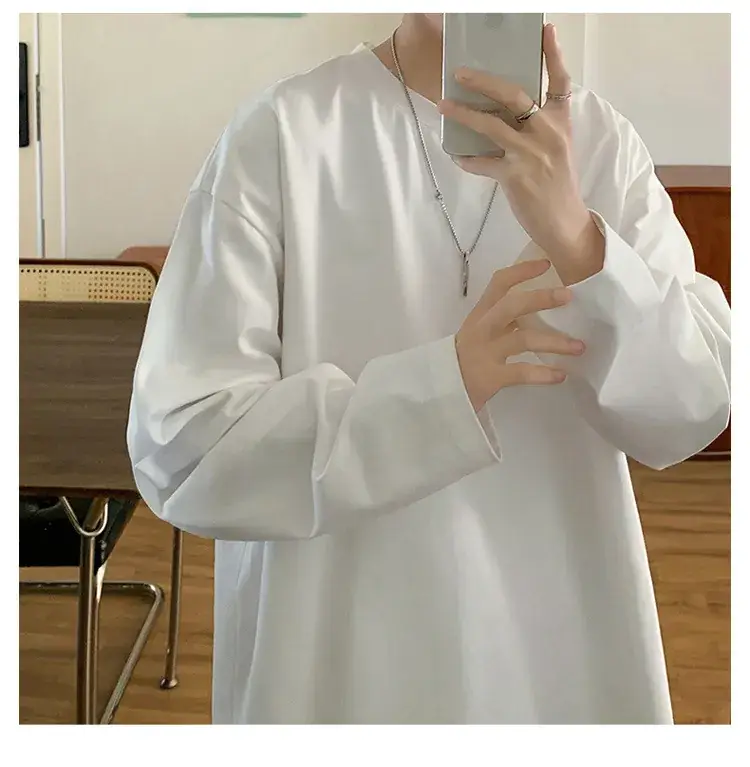 Men's Japanese Long Sleeve T-Shirt Cream 200g — feature 5