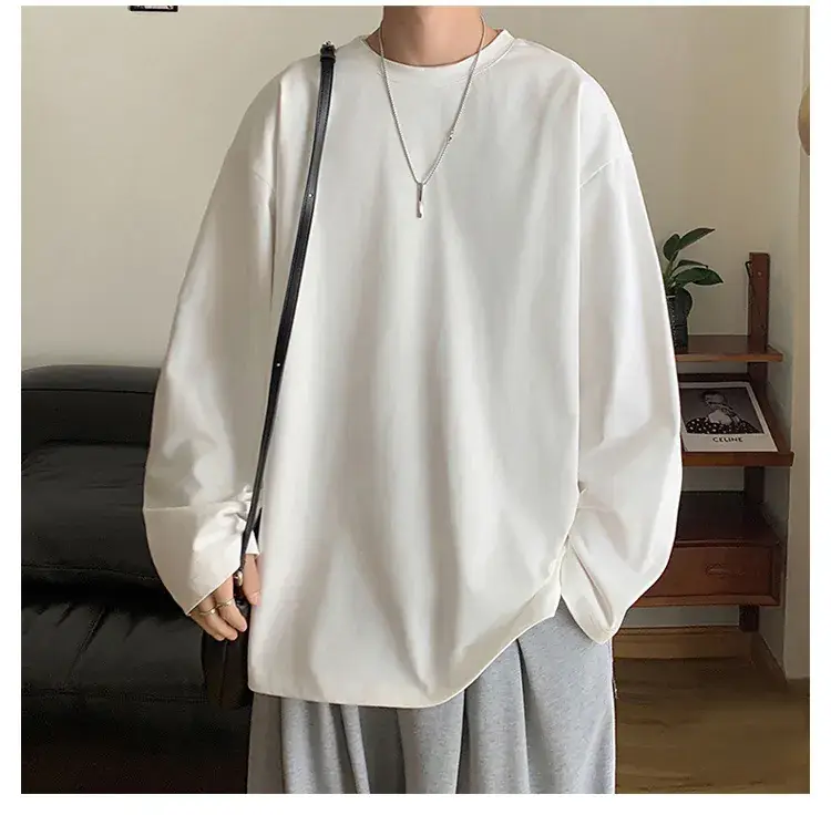 Men's Japanese Long Sleeve T-Shirt Cream 200g — feature 6
