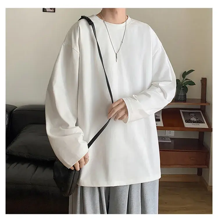 Men's Japanese Long Sleeve T-Shirt Cream 200g — feature 7