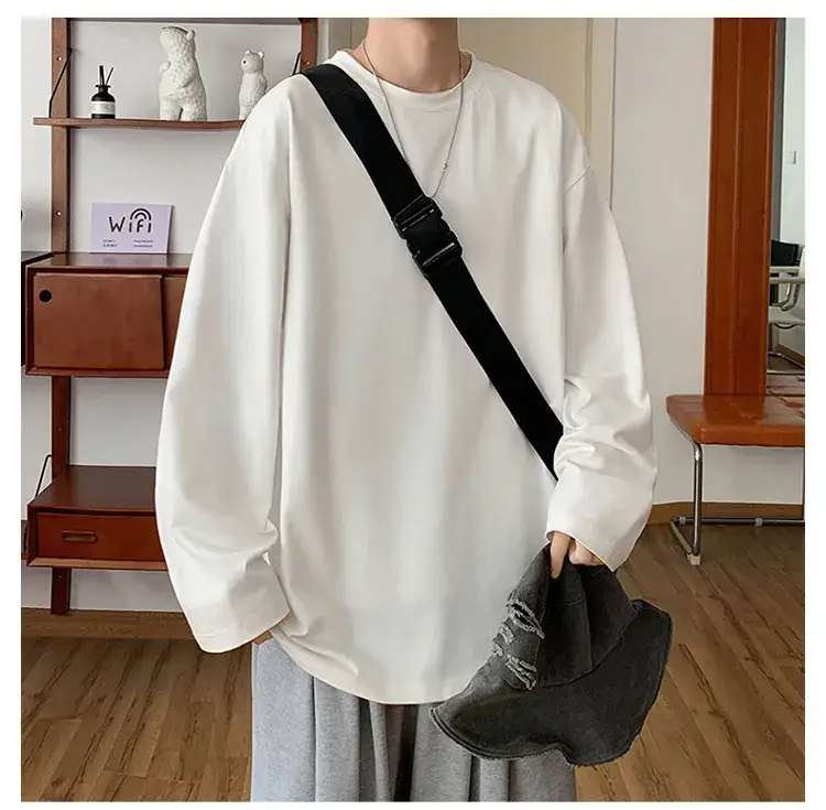 Men's Japanese Long Sleeve T-Shirt Cream 200g — feature 8