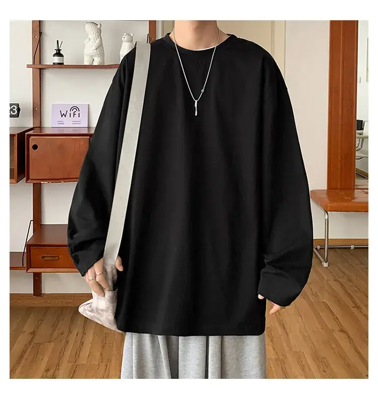 Men's Japanese Long Sleeve T-Shirt Cream 200g — feature 9