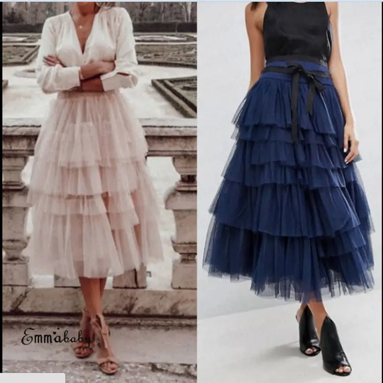 Women's Multi-Layer Tulle Skirt with White Top - Image 4