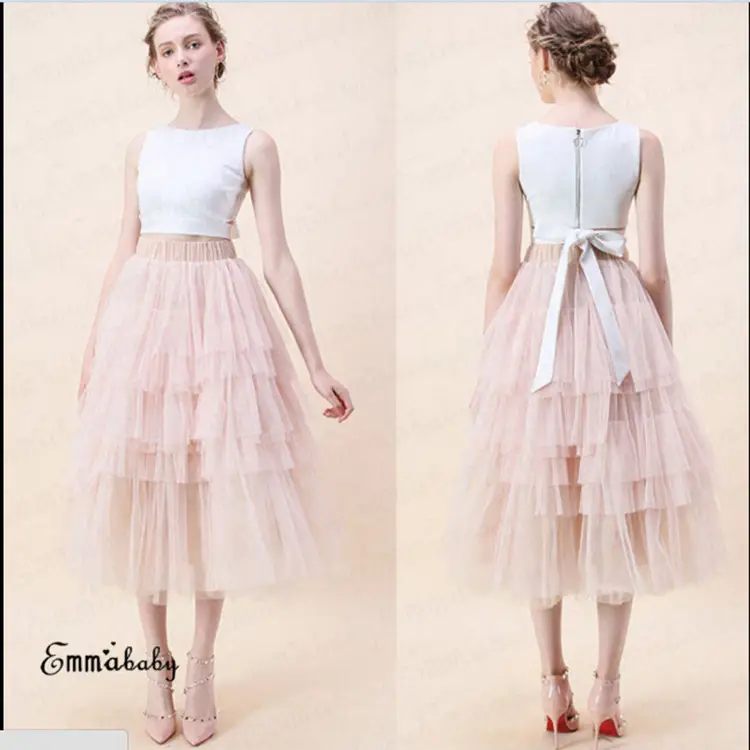Women's Multi-Layer Tulle Skirt with White Top - Image 5