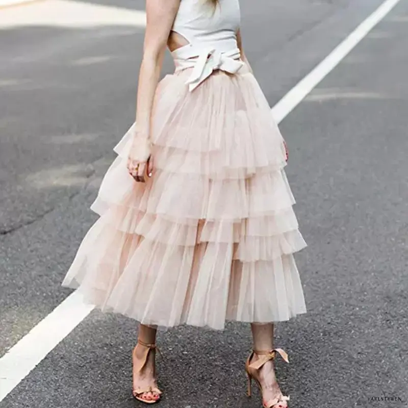 Women's Multi-Layer Tulle Skirt with White Top - Image 6