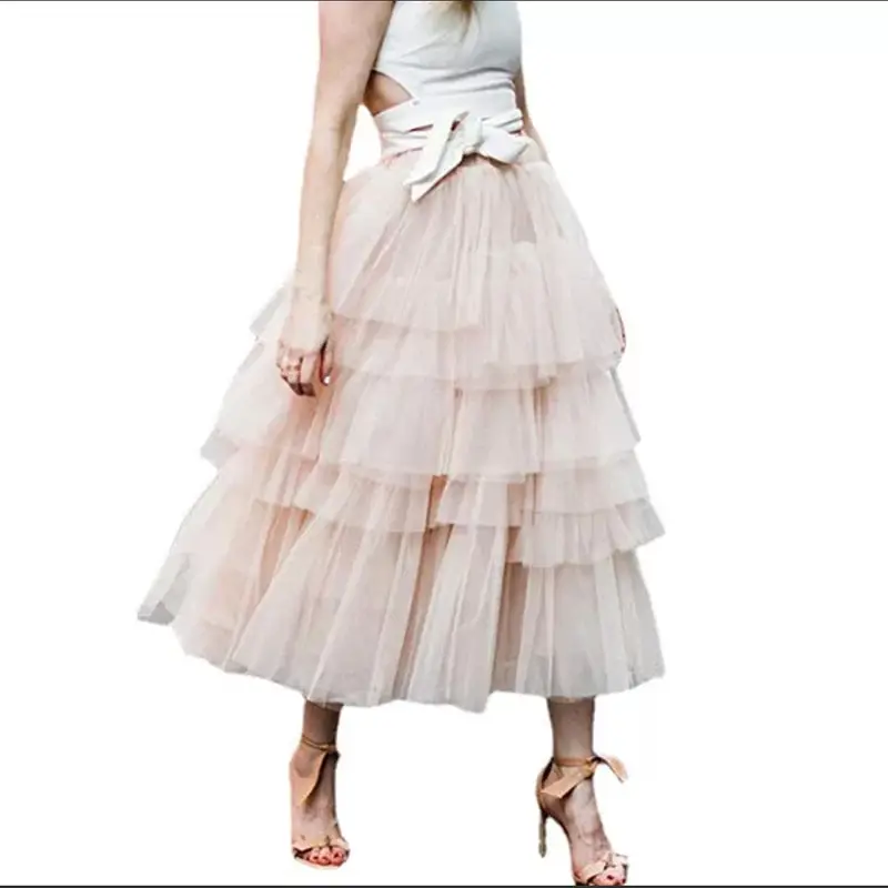 Women's Multi-Layer Tulle Skirt with White Top - Image 7