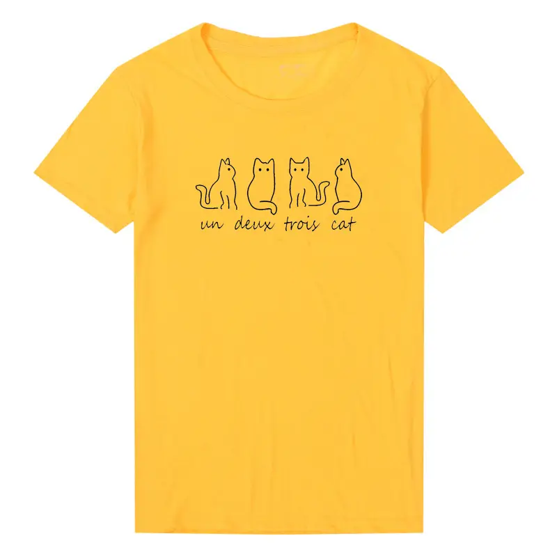 Un Deux Trois Cat T-Shirt Black Cat Print - Image 7