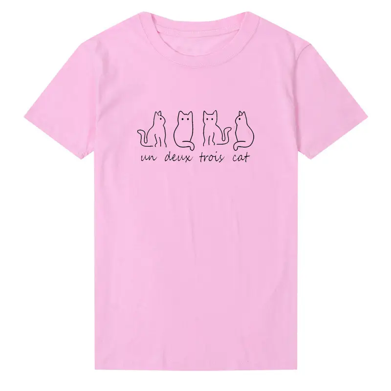 Un Deux Trois Cat T-Shirt Black Cat Print - Image 8