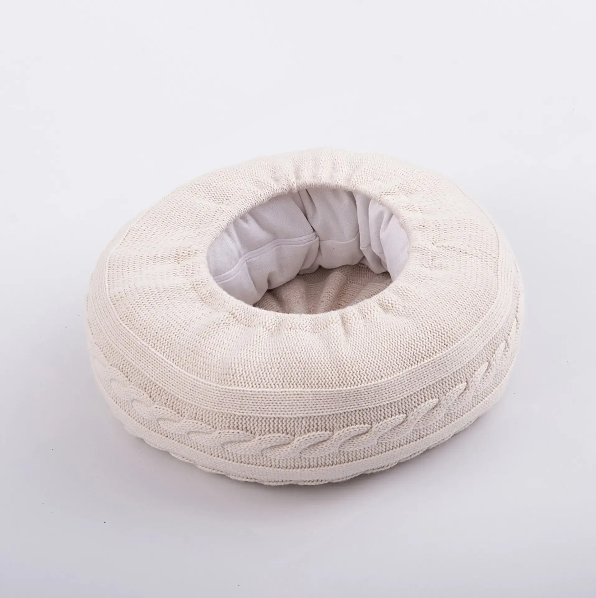 White Round Baby Photo Pillow for Small Sofa - Image 4
