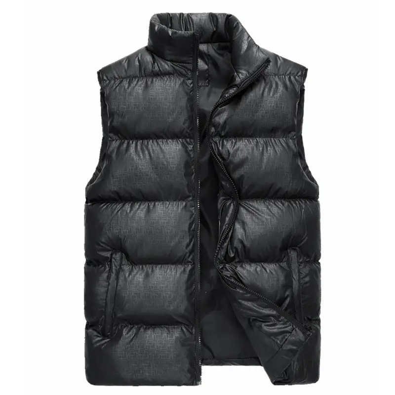 Men's Black K-Style Puffer Vest Winter Warm Waistcoat