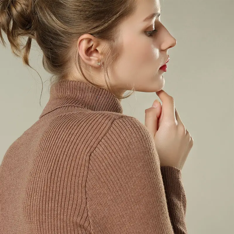 Spring Women's White High Neck Slim Fit Shirt - Image 14