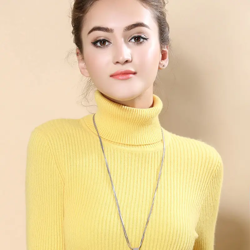 Spring Women's White High Neck Slim Fit Shirt - Image 3