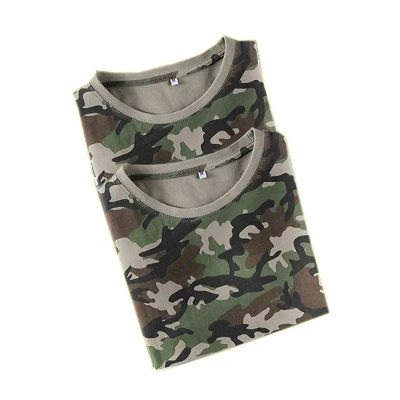 Men Camo Cotton Loose Fit T-Shirt Short Sleeve