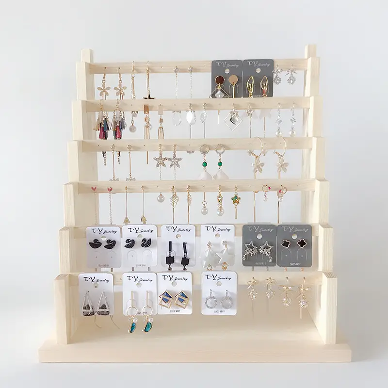 Wooden Multi-Level Earring & Necklace Rack - Image 2
