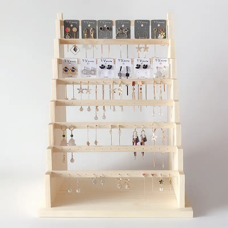 Wooden Multi-Level Earring & Necklace Rack - Image 3