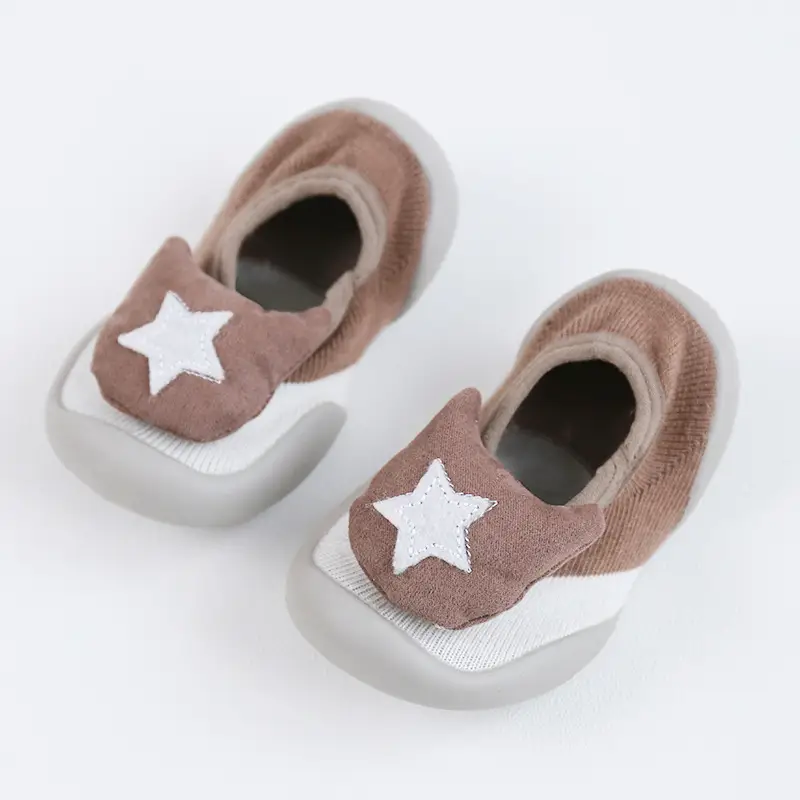 Brown Non-Slip Baby Floor Socks for Toddlers