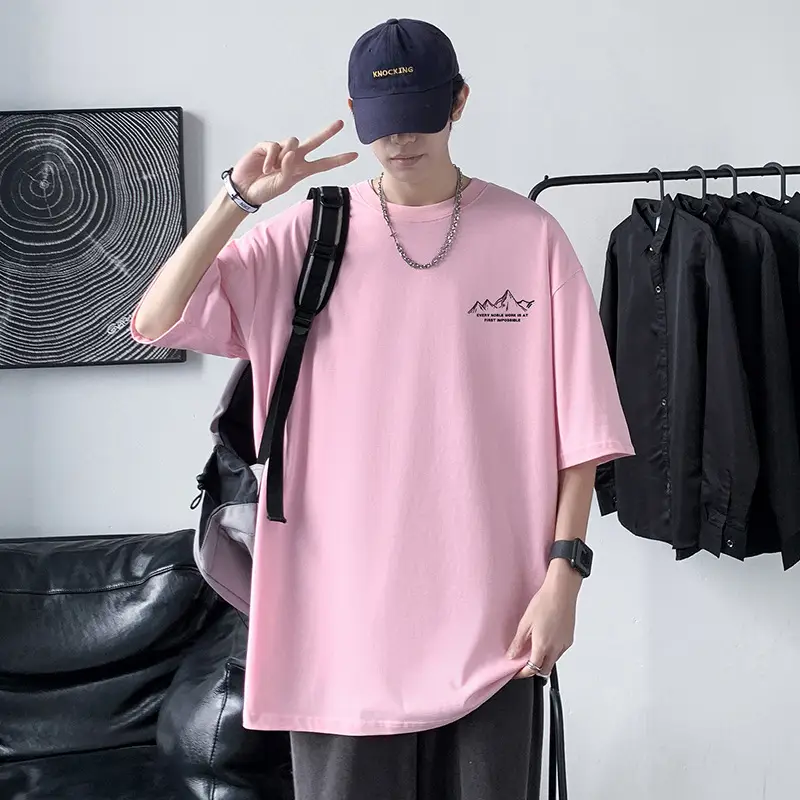 Men Cotton Printed T-Shirt Cream Round Neck Loose Fit — feature 16