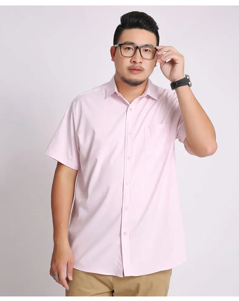 Men Navy Blue Short Sleeve Business Shirt — feature 10