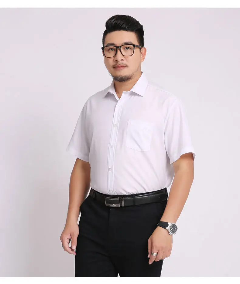 Men Navy Blue Short Sleeve Business Shirt — feature 11