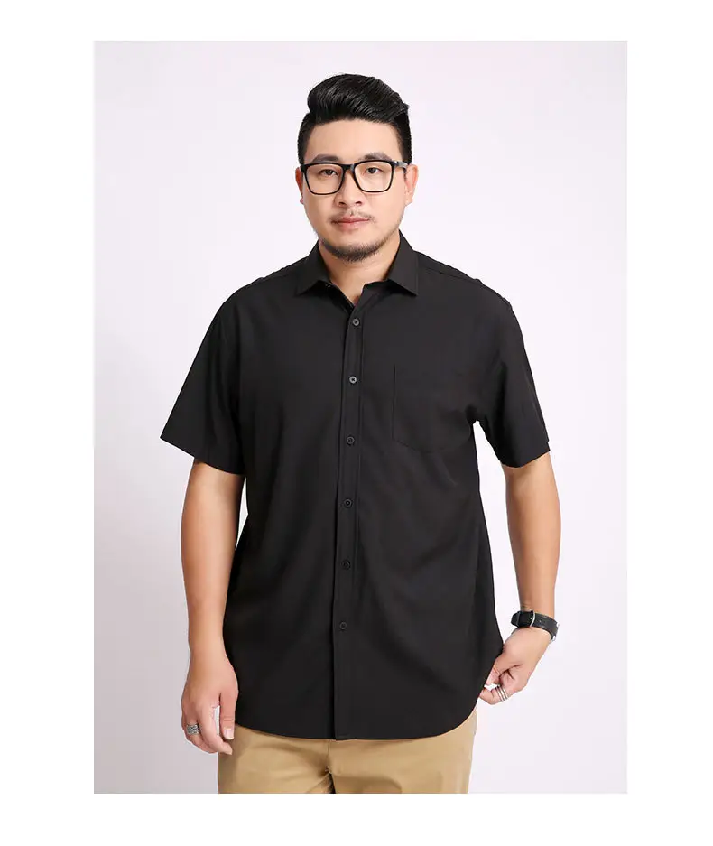 Men Navy Blue Short Sleeve Business Shirt — feature 12