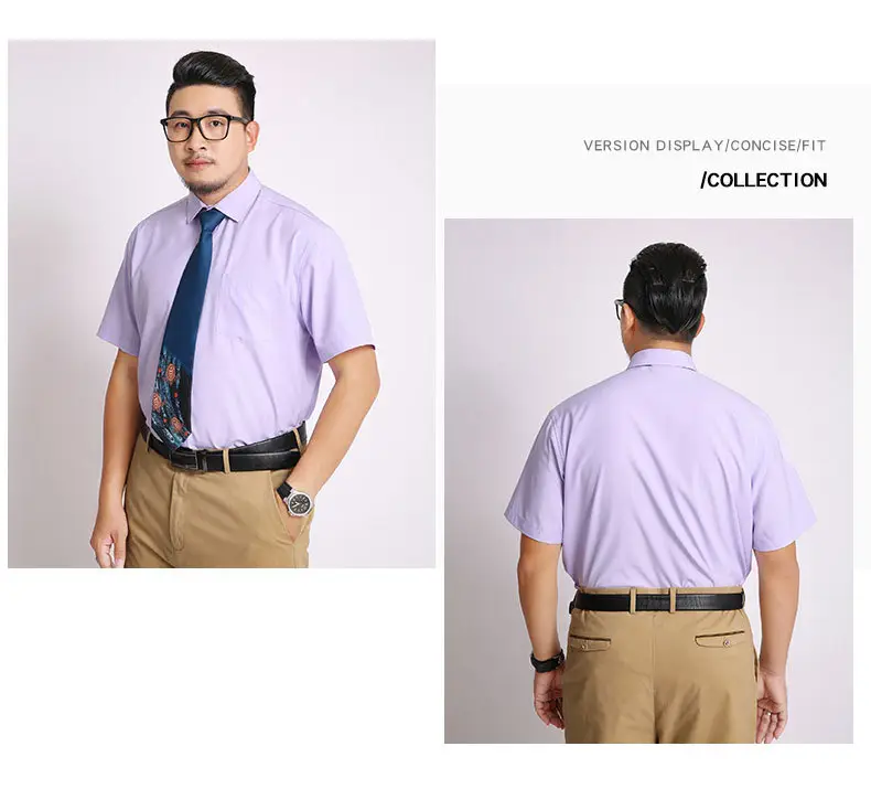 Men Navy Blue Short Sleeve Business Shirt — feature 8