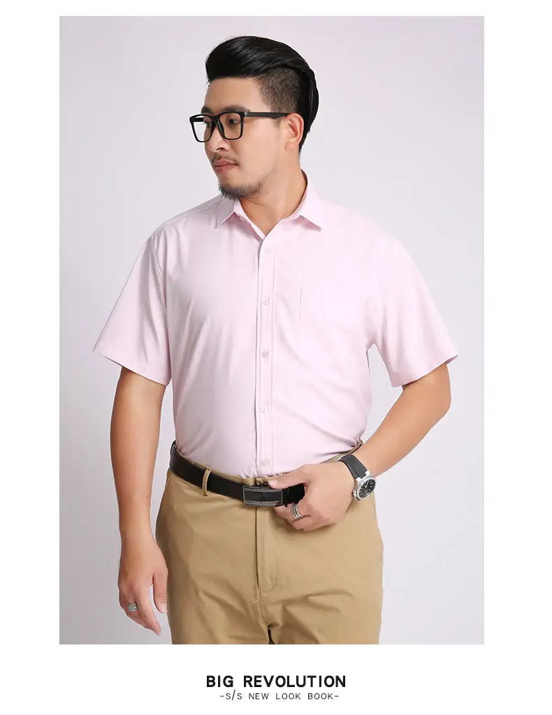 Men Navy Blue Short Sleeve Business Shirt — feature 9