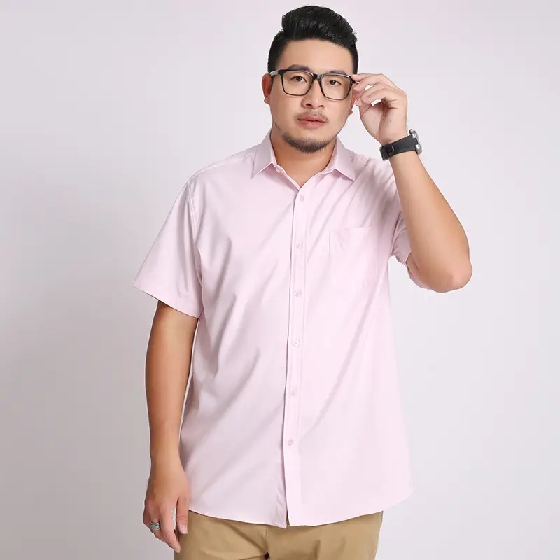 Men Navy Blue Short Sleeve Business Shirt - Image 5