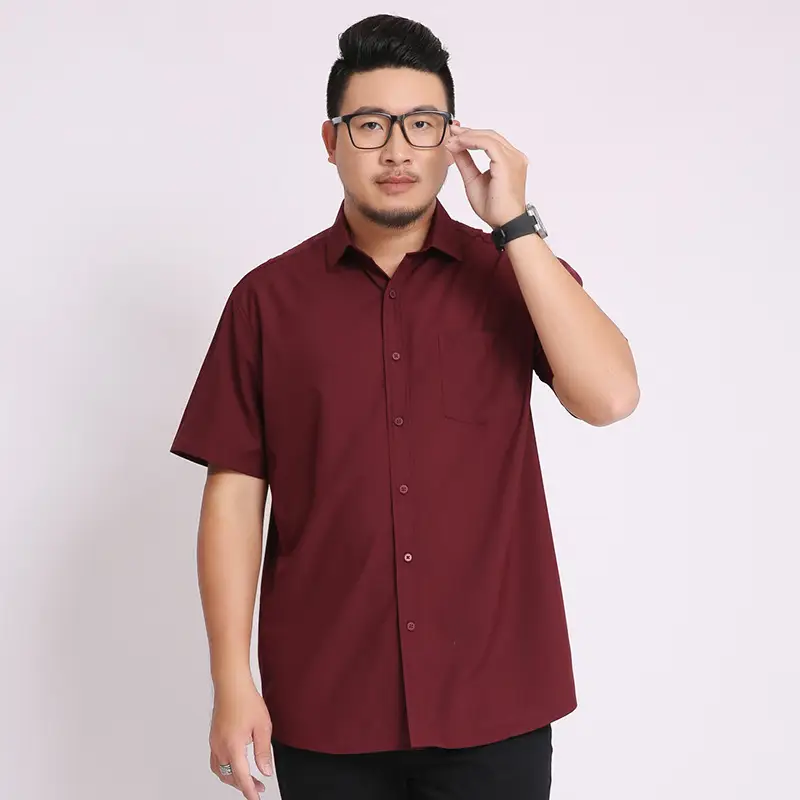 Men Navy Blue Short Sleeve Business Shirt - Image 8