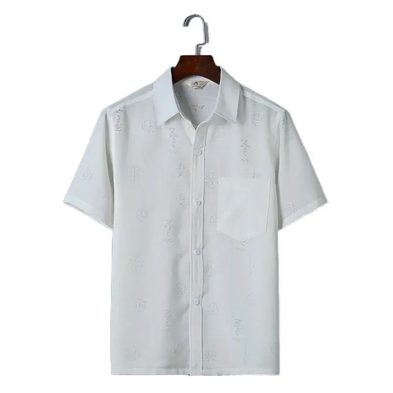 Middle-aged Tang Suit Short Sleeve Linen Chinese Style - Image 8