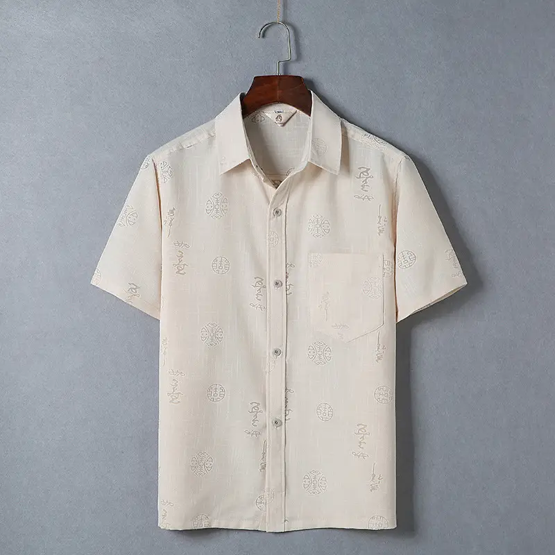 Middle-aged Tang Suit Short Sleeve Linen Chinese Style - Image 3