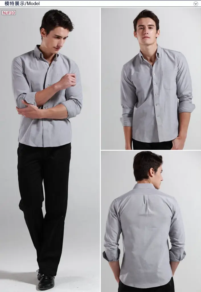 Men's Blue Oxford Shirt with Button Details — feature 50