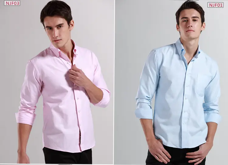 Men's Blue Oxford Shirt with Button Details — feature 52