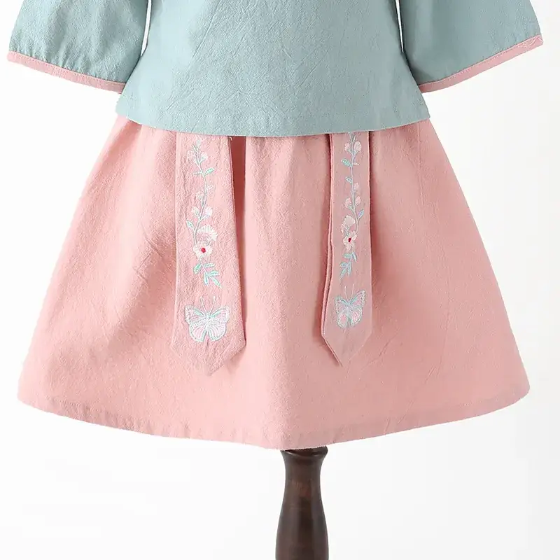 Children's Hanfu Tang Suit Cheongsam Green