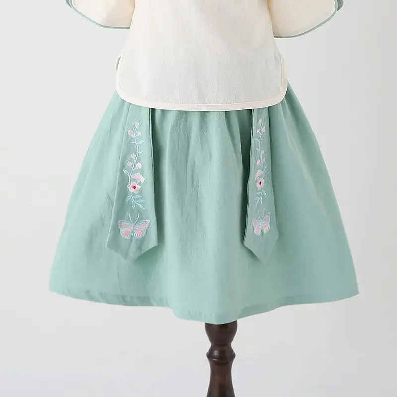 Children's Hanfu Tang Suit Cheongsam Green