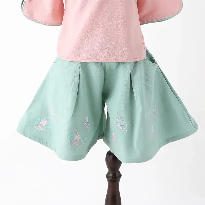 Children's Hanfu Tang Suit Cheongsam Green