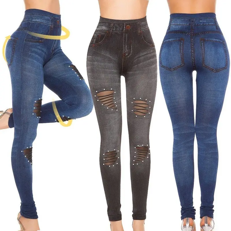 Seamless Cotton Leggings with Hollow Knee Detail