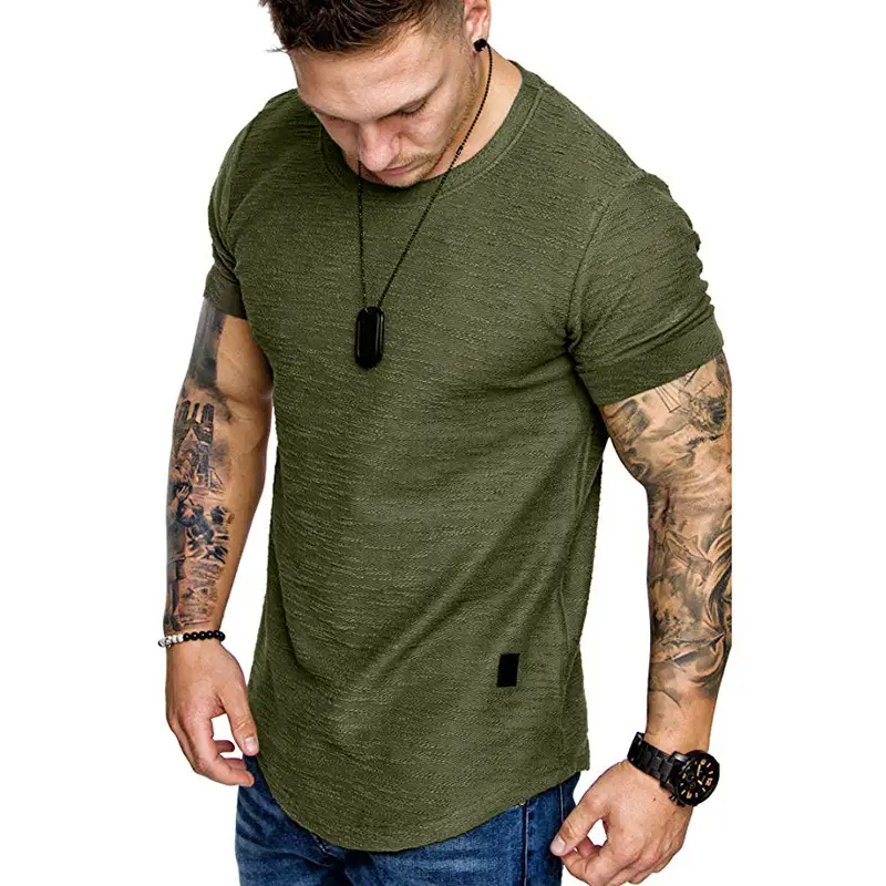 Men Black Hooded T-Shirt Short Sleeve Fit - Image 13