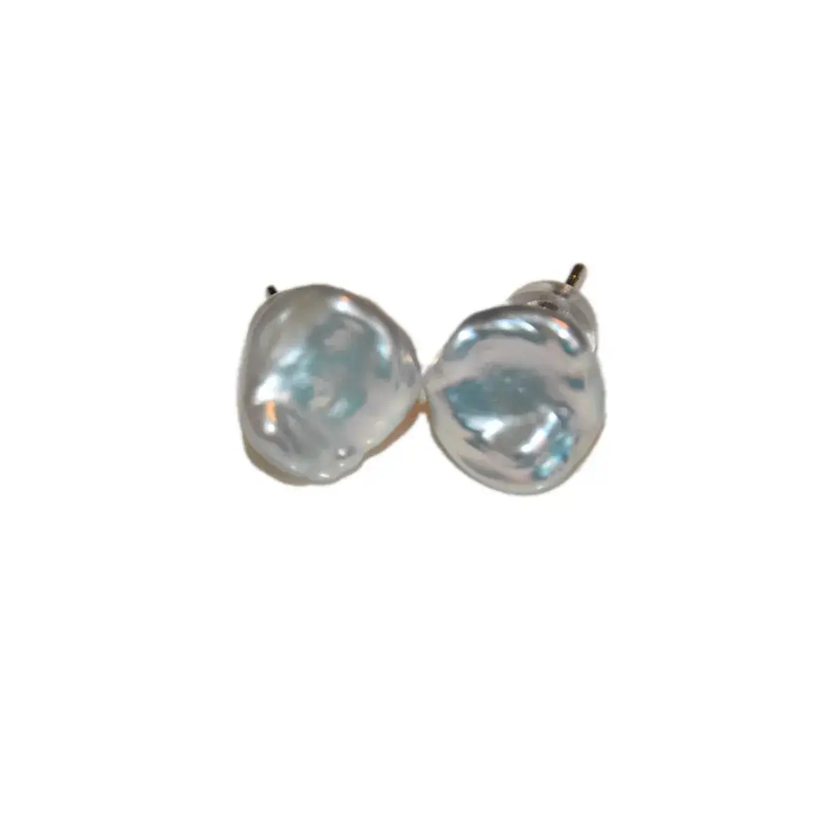 Aurora Baroque Pearl Keshi Earrings 925 Silver - Image 5