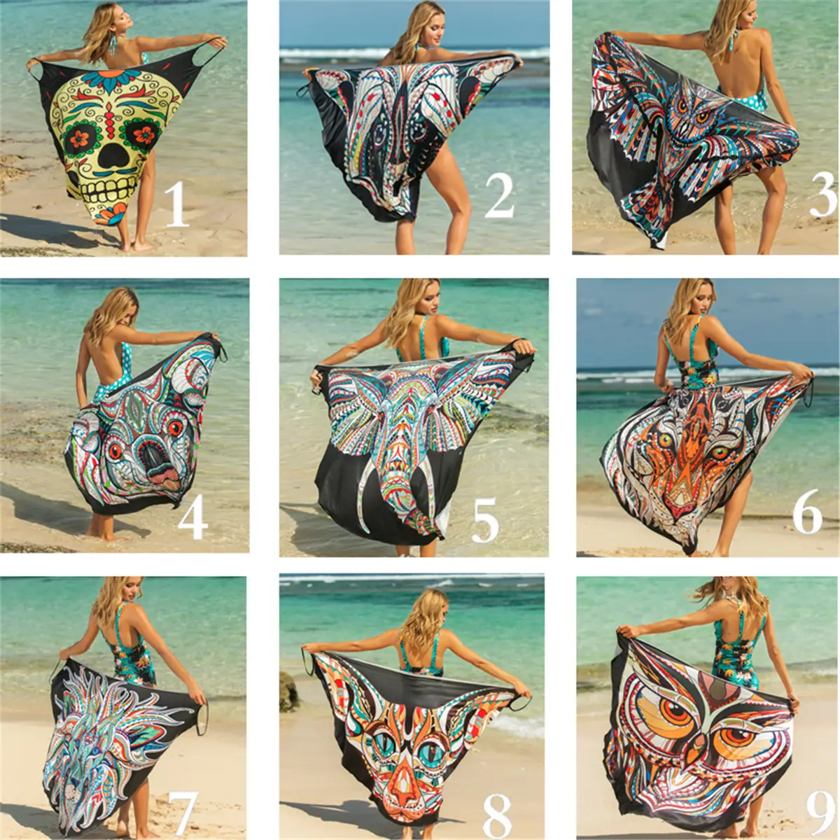 Anti-Sunscreen Animal Print Skirt Swimwear Cross Lining Irregular Strap - Image 10