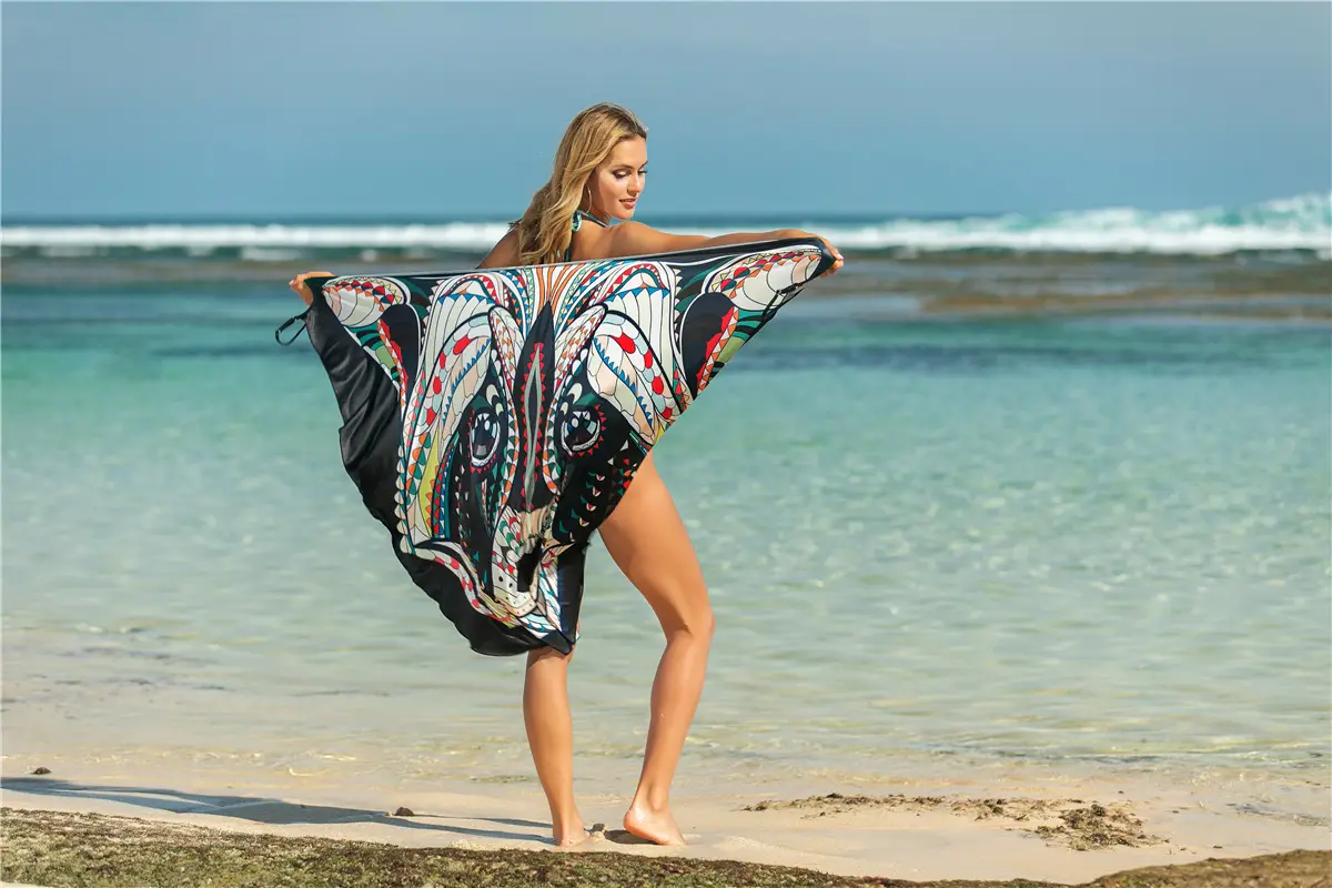 Anti-Sunscreen Animal Print Skirt Swimwear Cross Lining Irregular Strap - Image 2