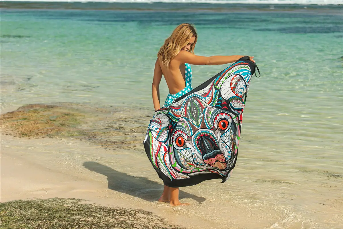 Anti-Sunscreen Animal Print Skirt Swimwear Cross Lining Irregular Strap - Image 4