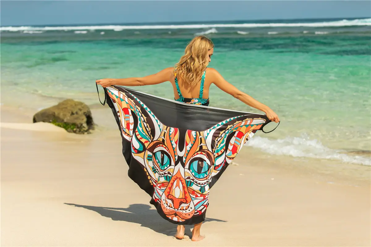 Anti-Sunscreen Animal Print Skirt Swimwear Cross Lining Irregular Strap - Image 7