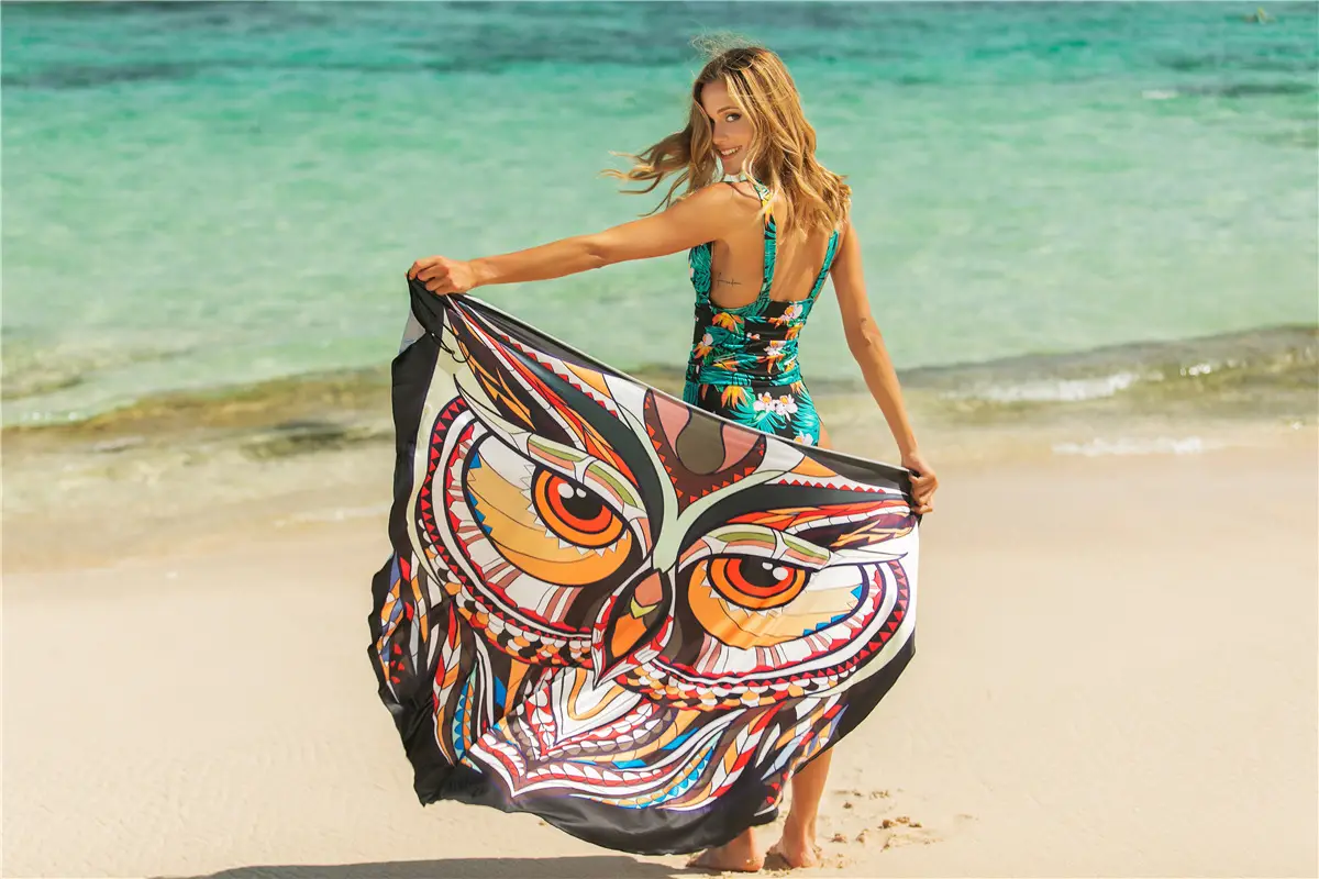 Anti-Sunscreen Animal Print Skirt Swimwear Cross Lining Irregular Strap - Image 8