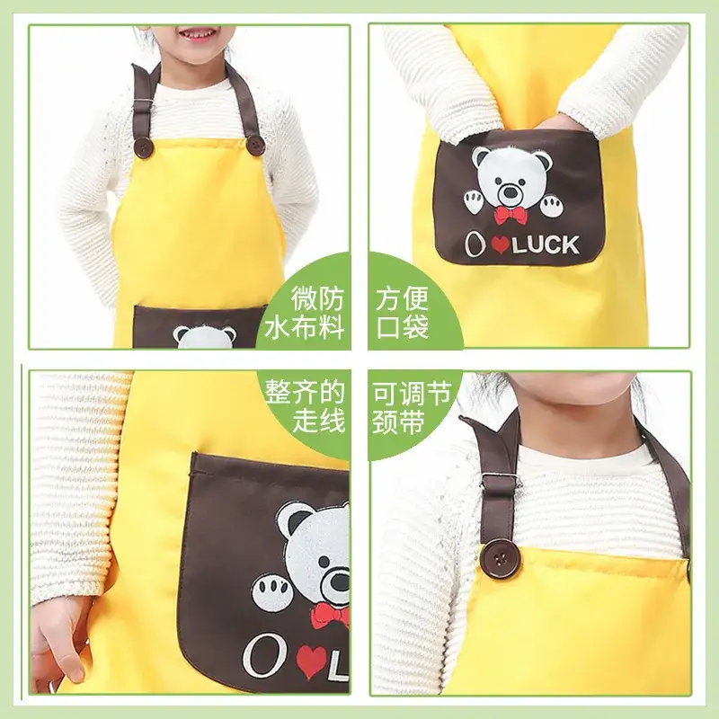 Pini Kids Apron Blue Waterproof Painting Kids Overalls