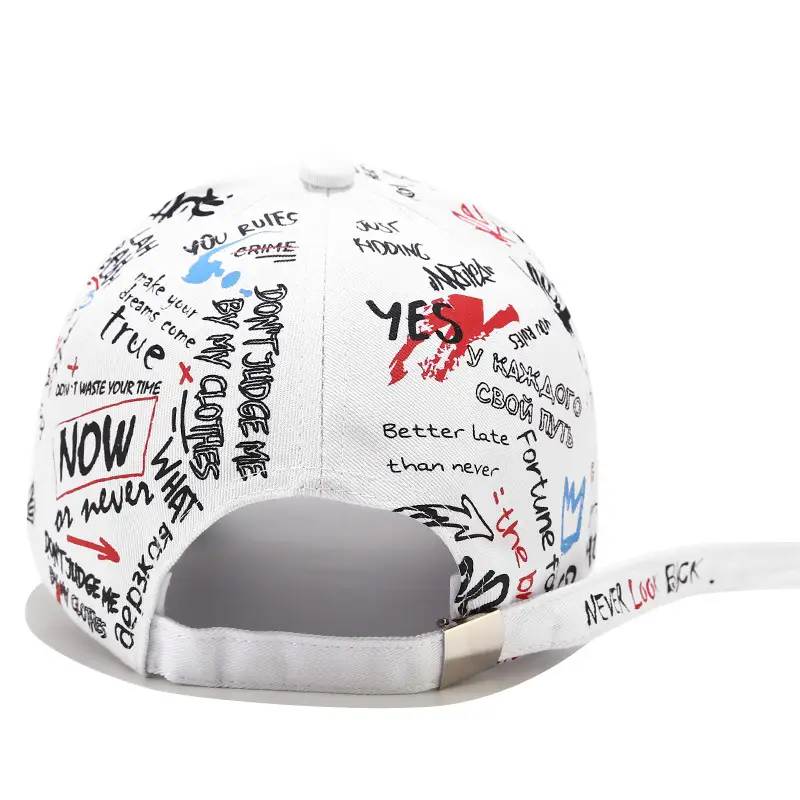 Graffiti Baseball Cap Black Korean Style Unisex
