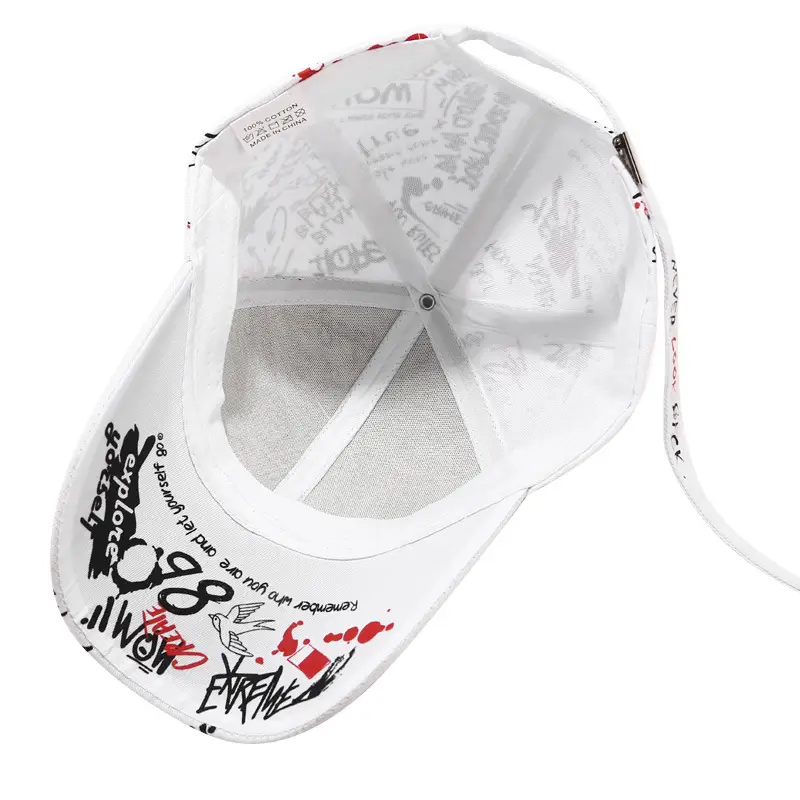 Graffiti Baseball Cap Black Korean Style Unisex