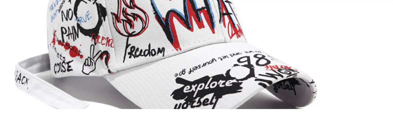 Graffiti Baseball Cap Black Korean Style Unisex — feature 15
