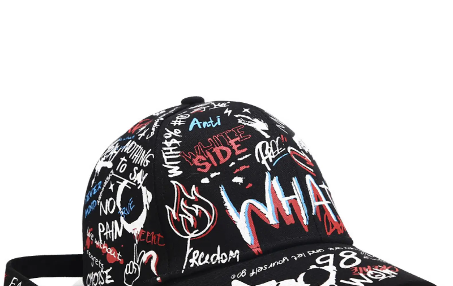 Graffiti Baseball Cap Black Korean Style Unisex — feature 16