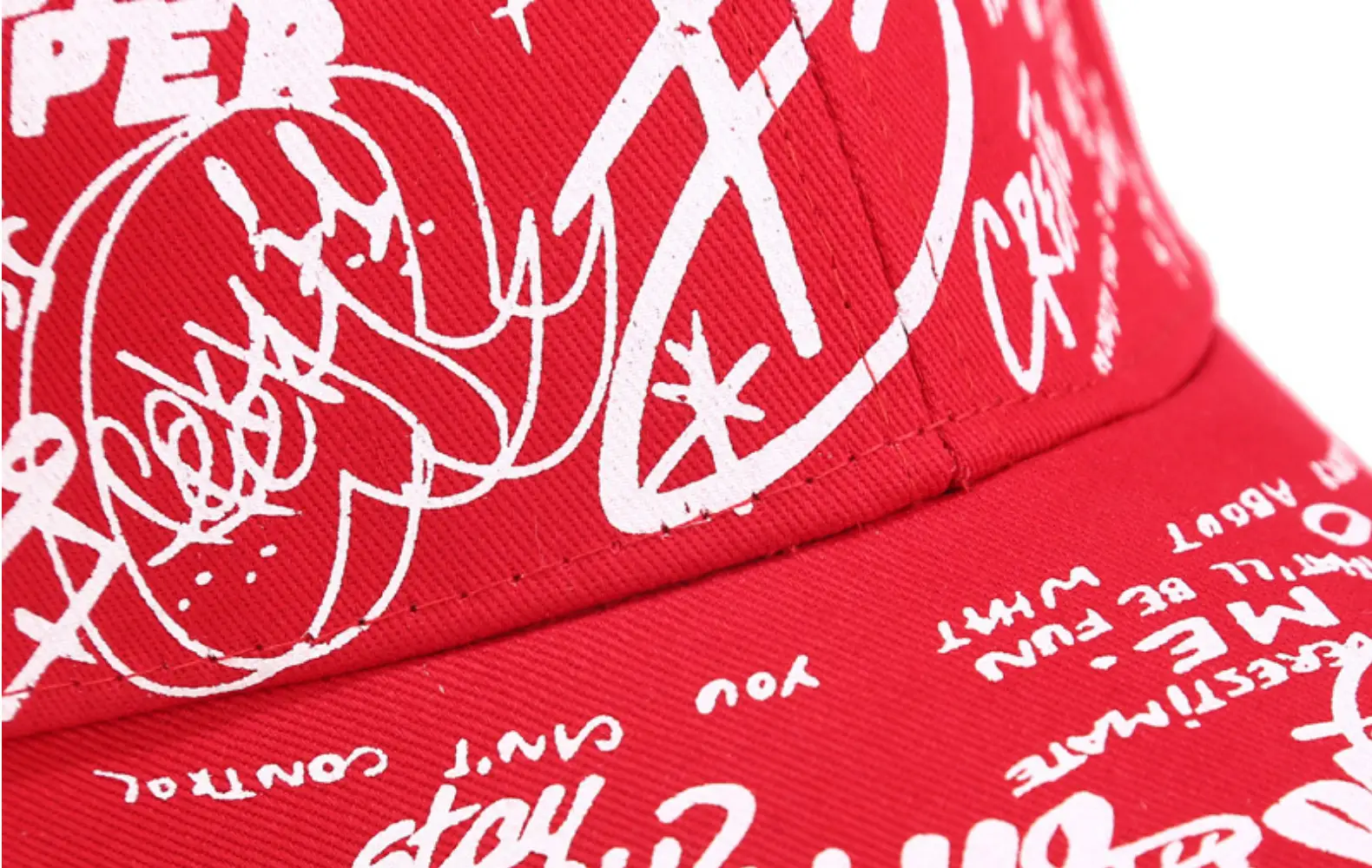 Red Korean Style Graffiti Cap Unisex Casual Duckbill — feature 21