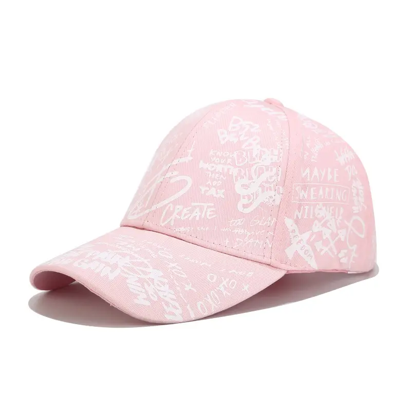 Red Korean Style Graffiti Cap Unisex Casual Duckbill - Image 3