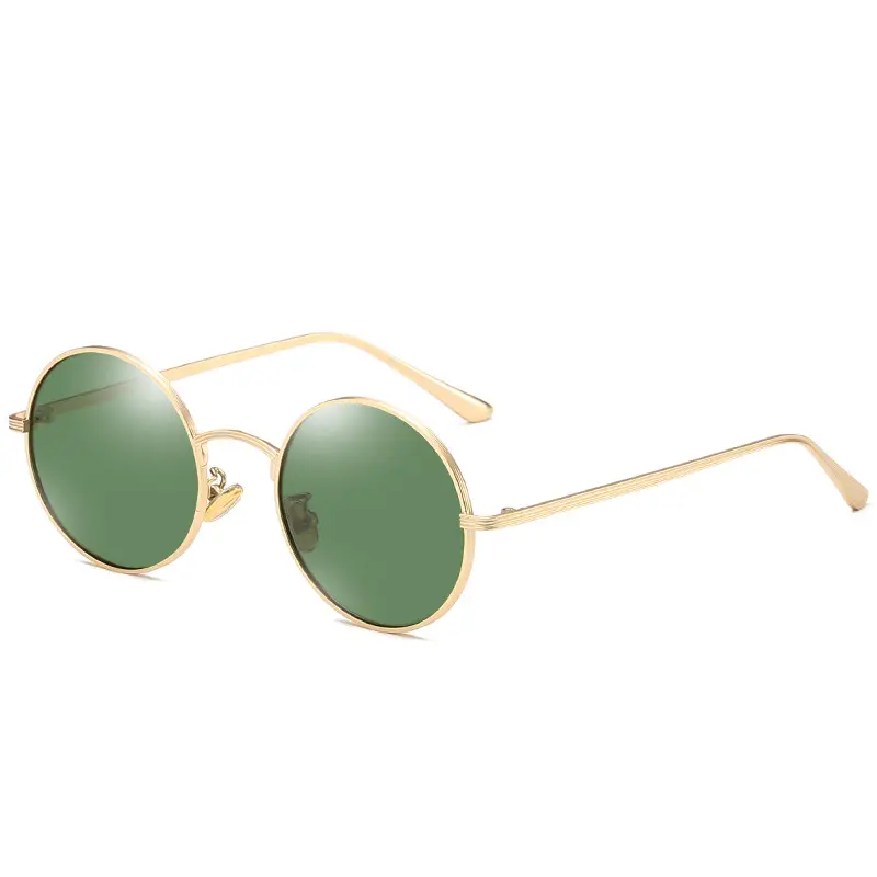 Punk Round Sunglasses Gold Frame Polarized